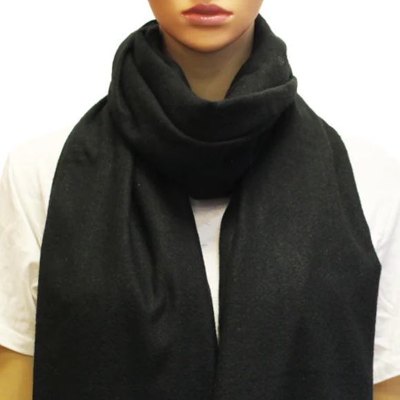 599. Soft Black Fringe Scarf NEW Item NWT One Size - Picture 2 of 3